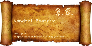 Nándori Beatrix névjegykártya