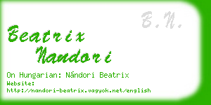 beatrix nandori business card